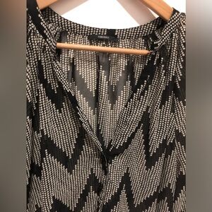 Forever 21 Black and White Chevron Blouse